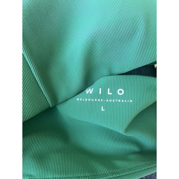 Wilo Sz Large Ribbed Emerald Green Athletic Stretch Sports Bra Removable Pad NWT - Picture 4 of 5